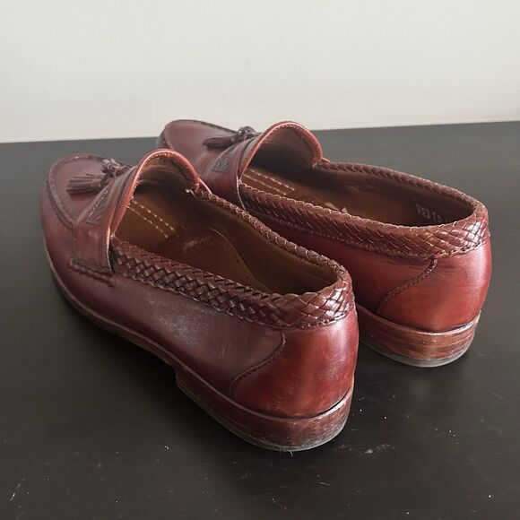 Allen Edmonds Maxfield Mens Tassel Loafers 10 D Chili Burnished Leather